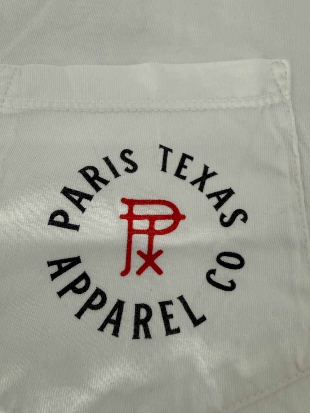 Paris Texas Apparel Co Cowboy Texas Flag Pocket T Shirt White Medium